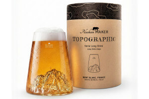 Verre à spiritueux long Alaskan Maker Topographic Mont Blanc en verre cristallin