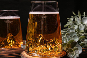 Verre à spiritueux long Alaskan Maker Topographic Mont Blanc en verre cristallin