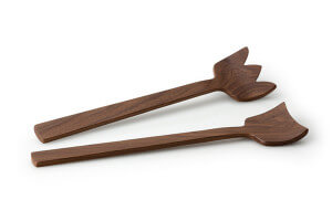 Set de 2 couverts à salade Continenta en bois de noyer 30,5cm