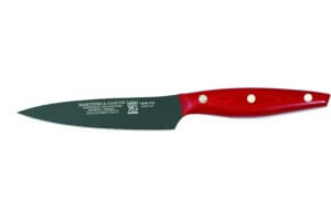 Couteau d'office lame anti-adhérente 11cm manche Micarta rouge M&G