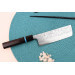 Couteau nakiri japonais artisanal Yu Kurosaki Fujin 16,5cm SG2 turquoise