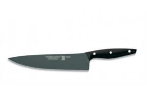 Couteau de chef lame anti-adhérente 25cm manche noir M&G