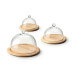 Plateau à fromage avec cloche en verre Continenta en bois d'hévéa Ø20x14cm