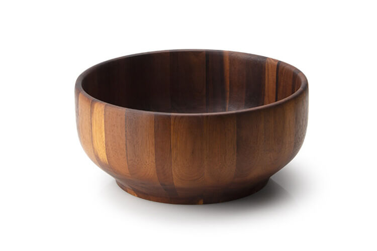 Saladier en Bois, Bol de Service Bois d'Acacia avec ensemble de Pinces, Surfaces Lisses à Grains Uniques, Bol De Service En Bois Pour Salade, Soupe, Nouilles Et Plus, Passe Au Lave-vaisselle