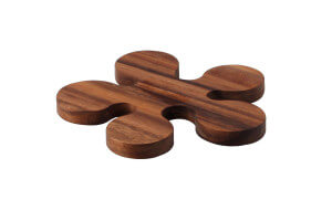 Dessous de plat fleur Continenta en bois d'acacia Ø16x1,2cm