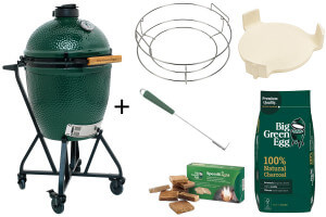 Pack Big Green Egg Large barbecue + convEGGtor + chariot à roulettes + 250€ d'accessoires offerts