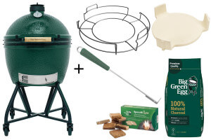 Pack Big Green Egg XLarge barbecue + convEGGtor + chariot à roulettes + 300€ d'accessoires offerts