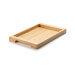 Plateau de service avec poignées Continenta en bois d'hévéa 59x40x4,3cm