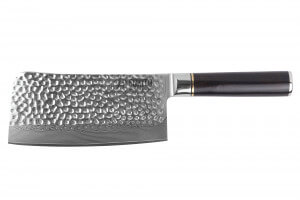 Couteau hachoir 17cm Fukito Ébène Damas martelé