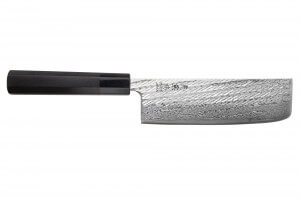 Couteau nakiri 16,5cm japonais artisanal Wusaki Kuronawa G3 damas