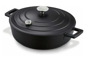 Cocotte basse Beka Ragu en fonte d'aluminium - Couvercle avec thermomètre 28cm