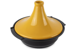 Plat à tajine Peugeot Atlas en céramique jaune safran diamètre 30cm