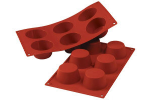 Moule en silicone professionnel Silikomart Silicon Flex 300x175mm 6 muffins 110ml