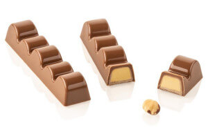 Moule en silicone et tritan professionnel Silikomart 10 barrettes de chocolat avec insert