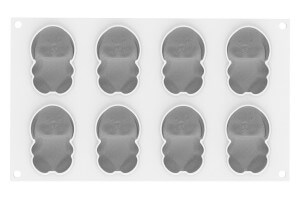 Moule en silicone professionnel Silikomart 3D 8 lapins 70ml