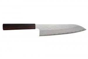 Couteau de chef 20cm japonais artisanal Nigara Hamono Tsuchime VG10 damas