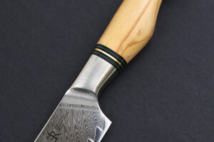 Couteau universel 13,5cm Ryda Knives ST650 Damas et manche en olivier