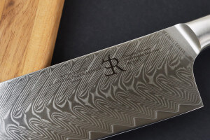 Couteau nakiri 18cm Ryda Knives ST650 Damas et manche en olivier