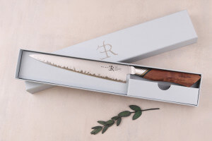 Couteau à découper 20,5cm Ryda Knives A-30 San Maï et manche en noyer