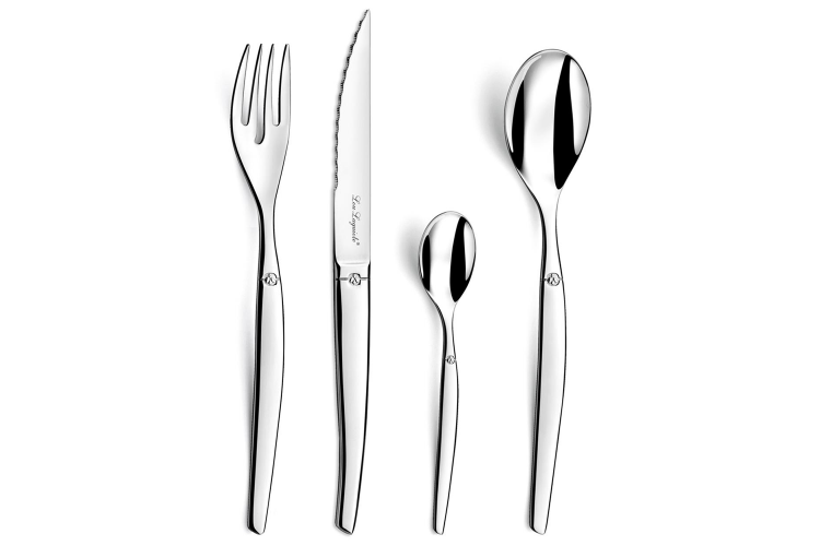 M&eacute;nag&egrave;re 24 couverts de table Lou Laguiole Jet inox 18/0
