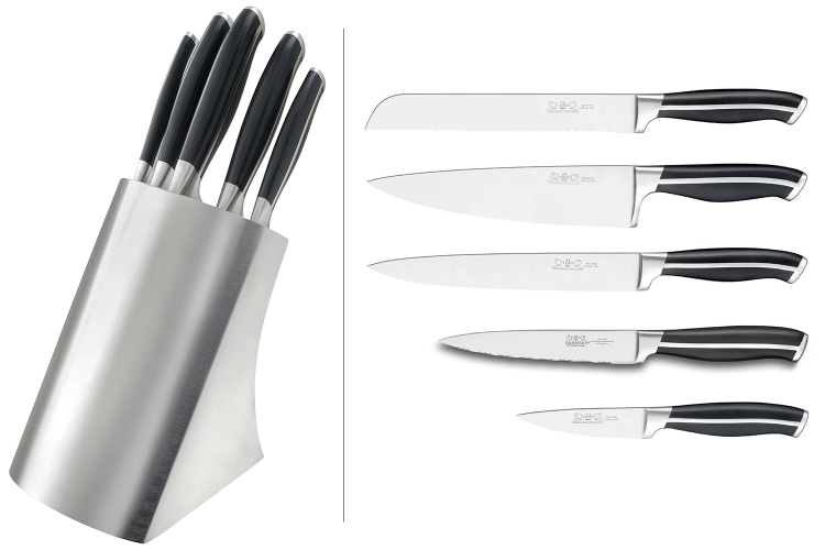 Bloc en inox + 5 couteaux Jupiter Sabatier International