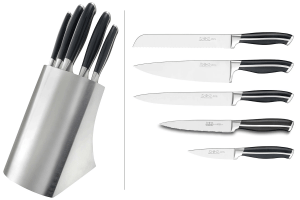 Bloc en inox + 5 couteaux Jupiter Sabatier International