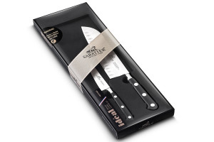 Coffret 2 couteaux français SABATIER Idéal Inox 100% forgé Santoku+Office