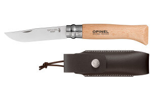 Coffret Opinel traditionnel n°8 lame 8.5cm virole tournante + étui