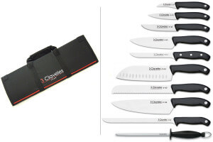 Malette de 9 couteaux EVO pour cuisiniers + fusil 3 Claveles