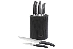 Bloc tressé 5 couteaux LOU LAGUIOLE Pro acier inox