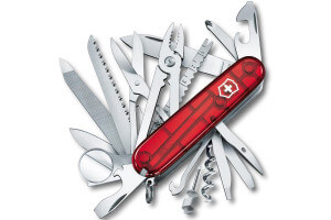 Couteau suisse Victorinox Swisschamp rouge translucide 91mm 33 fonctions