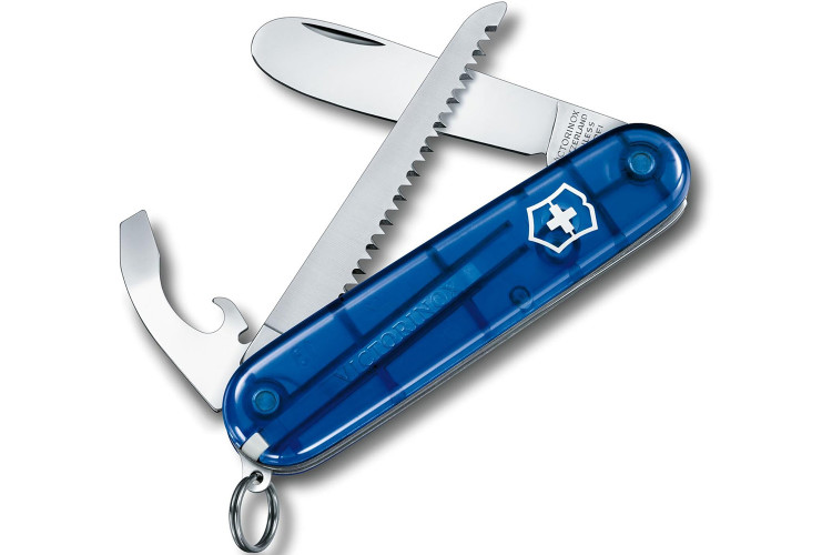 Couteau suisse pour enfant Victorinox My First 2 bleu translucide 84mm 9 fonctions