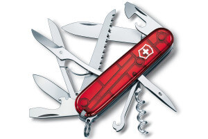 Couteau suisse Victorinox Huntsman rouge translucide 91mm 15 fonctions