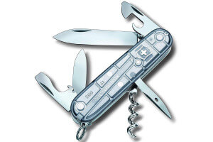 Couteau suisse Victorinox Spartan Silvertech gris argenté translucide 91mm 12 fonctions