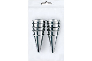 Lot de 10 Douilles en acier inox BARGOIN unies et cannelées