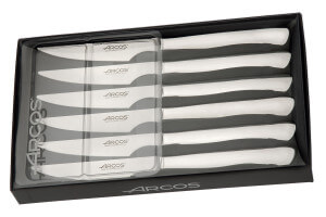 Coffret de 6 couteaux à steak Arcos acier inox monobloc lames lisses