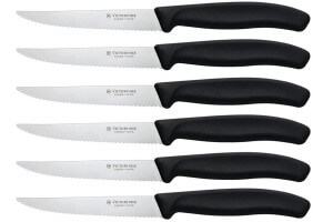 Set de 6 Couteaux steak lame 11cm Victorinox manche noir