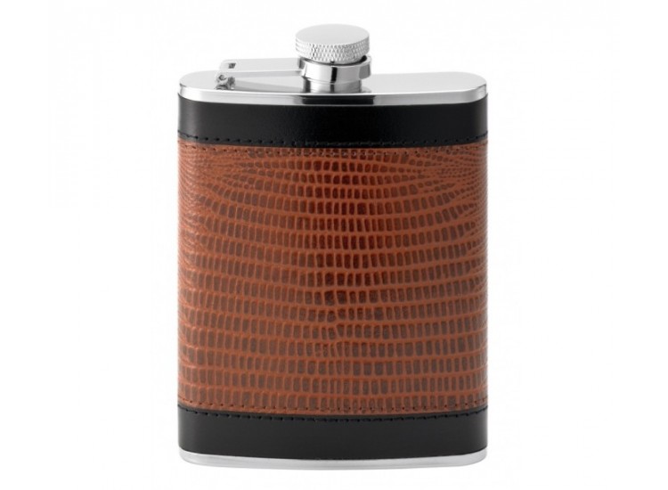 Flasque inox Keen Sport cuir façon serpent + bouchon baïonnette - 180ml Flasque inox Keen Sport cuir façon serpent + bouchon baïonnette - 180ml
