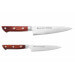 Coffret 2 couteaux japonais Satake Cutlery Brown Pakkawood chef + office