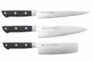 Coffret 3 couteaux japonais Satake Cutlery ABS sujihiki + chef + nakiri