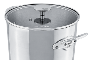 Marmite Mauviel M'Cook Accessoire en fonte d'inox compatible induction 24cm avec couvercle en verre