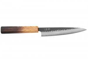 Couteau universel 15cm japonais artisanal Yuzo Black AS chêne brûlé