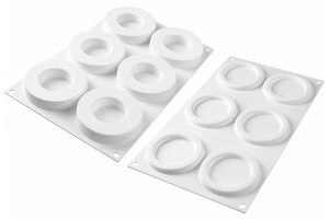 Kit 2 moules 6 anneaux ring + 1 découpoir double Silikomart 