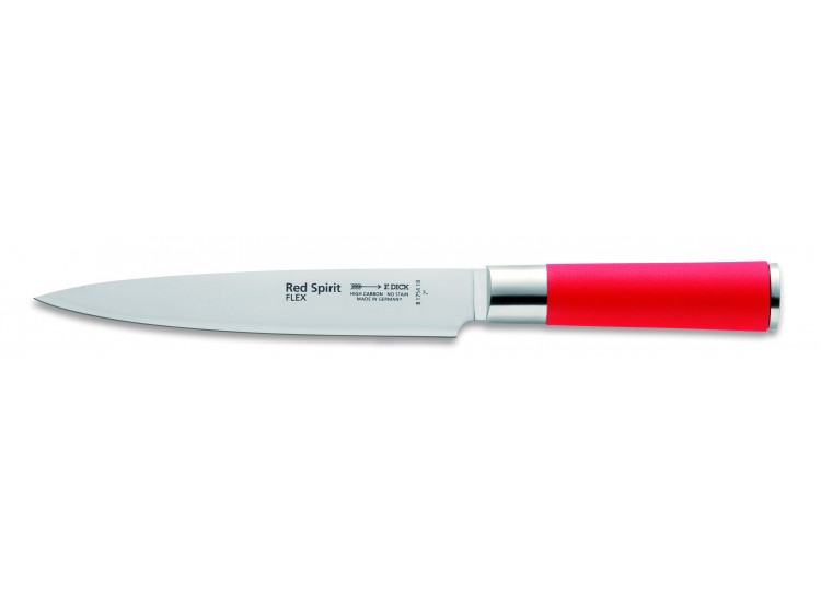Couteau filet de sole DICK Red Spirit flexible acier inoxydable 18cm manche rouge