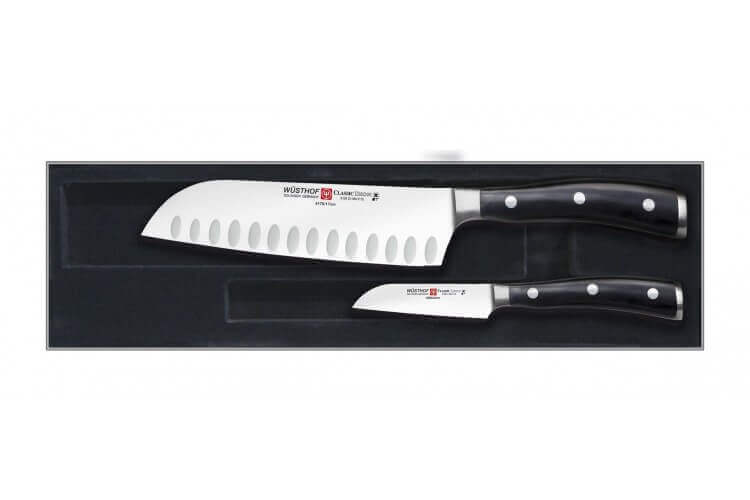 Coffrets 2 couteaux de cuisine Wusthof Classic Ikon - 1 Couteau Santoku 17 cm et 1 couteau à légumes 8 cm - 9276