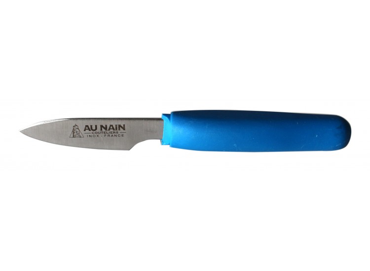 Couteau à huitres Au Nain manche rond bleu lame inox 7,5cm