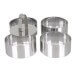 Set de 4 cercles à pâtisserie 10cm LARES tout inox + poussoir