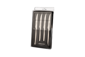Coffret 4 couteaux à steak monobloc Arcos acier inox microdentées 11cm