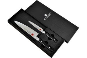 Coffret 2 couteaux japonais Kasumi Masterpiece damas haut de gamme 