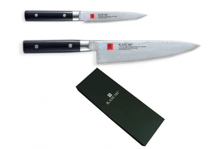 Coffret 2 couteaux japonais Kasumi Standard lames damas